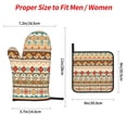 thumbnail image 4 of ZNDUO Oven Mitts and Pot Holders Sets, Native Boho Retro Ethnic Pattern Non-Slip Cooking Oven Mitt, 4 of 8