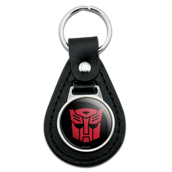 Black Leather Transformers Autobot Symbol Keychain