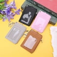 thumbnail image 2 of Portable Leather Business ID Card Credit Badge Holder Coin Purse Wallet Keychain, 2 of 12