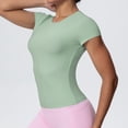 thumbnail image 6 of ZyeKqe Workout Shirts for Women Crew Neck Short Sleeve T-Shirts Summer Slim Fitted Basic Tees Shirts Yoga Gym Wear, 6 of 9