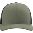 thumbnail image 3 of Richardson 115 Low Profile 6 Panel Hat Trucker Cap Snapback Closure, Loden/Black, 3 of 3