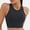 Black, variant on Sports Bikini Tops for Women Swim Bra Double Shoulder Straps Wirefree Workout Swimsuit Top Green-A L