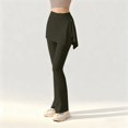 thumbnail image 4 of Comdrip Leggings with Skirt Women's Detachable Breathable Leggings with High Waist Stretchy Soft and Comfortable Fitness Pants for Yoga and Sports Skirt with Leggings for Women Blackish Green S, 4 of 5