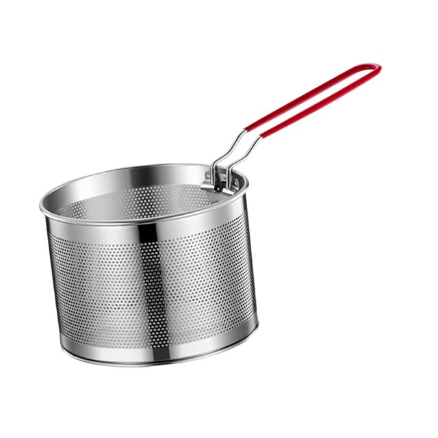 Wweixi Panier à Frites en Acier Inoxydable Frites Profondes 12 cm pour Poulet Français Aile de Service 18 cm