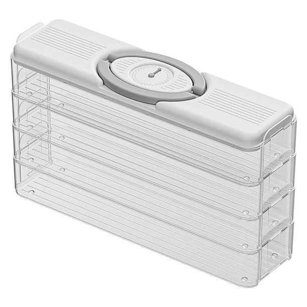 Caja de empanadillas multicapa para escarcha - Contenedor de almacenamiento de 4 niveles para comida, huevos y acceso por puerta lateral