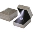 thumbnail image 1 of Bamboohart Wooden Wedding Ring Earring Gift Box with LED Light  Small Velvet Lining Jewelry Ring Display Holder Case for Proposal Wedding Engagement (Style 3), 1 of 7
