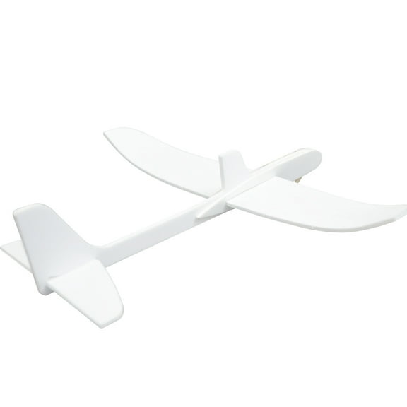 Dayesque White Foam Airplane Toy Paintable Glider Plane for Kids, Lightweight Throwing Foam Flying Toy