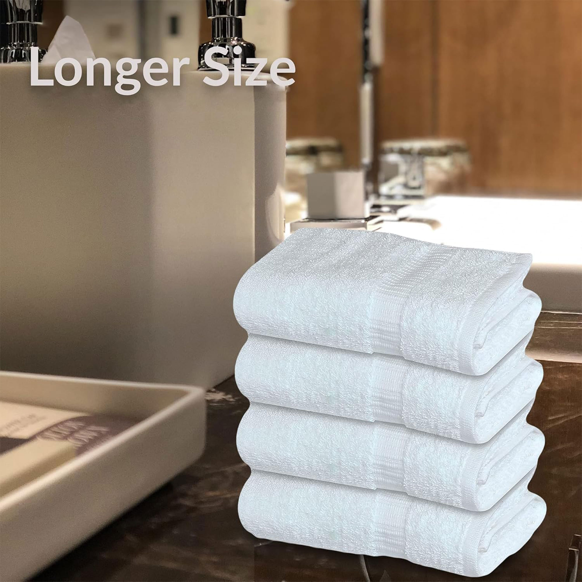 Gold Textiles Premium White Hand Towels for Bathroom -100% Ring Spun Cotton (120 Pack, 16x30 Inches)