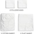 thumbnail image 4 of CGK Linens 4-Piece 400 Thread Count Cotton Sheet Set - California King Size 100% Cotton Sateen Bed Sheets Fits 18"-24" Mattresses, White, 4 of 6