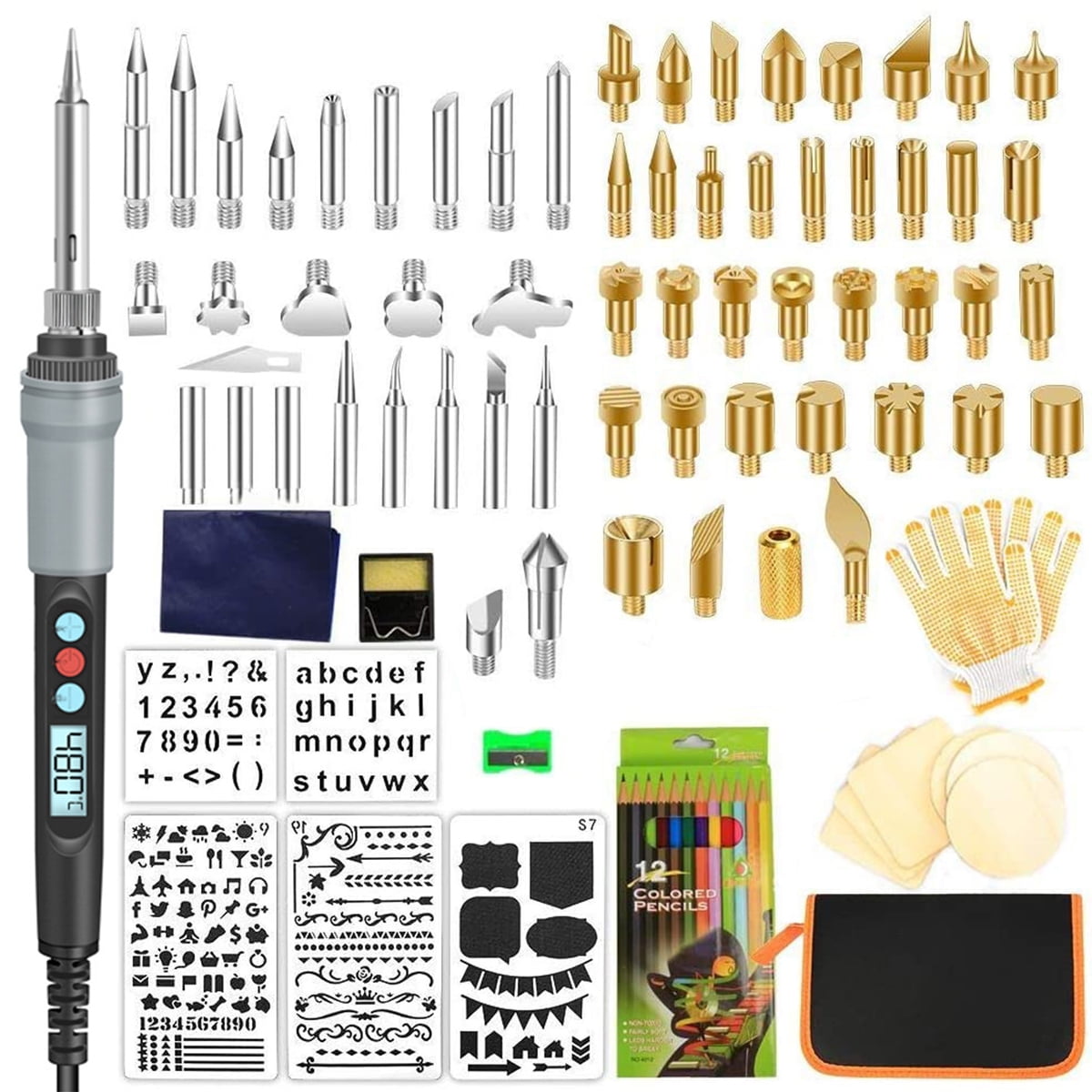 Buy 110Pcs Wood Burning Pen Kit with LCD Display Professional Wood