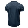 thumbnail image 4 of IYTR Mens Gym T Shirts Short Sleeve T Shirts Comfy Summer Solid Color Pullover Round Neck Comfortable Lightweight Fitness Athletic Shirts Casual Dark Blue XXL, 4 of 4