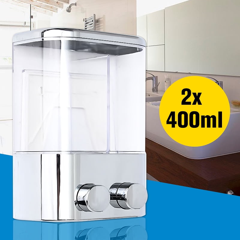 400ML Double Wall Mount Soap Shampoo Shower Gel Dispenser Liquid Foam