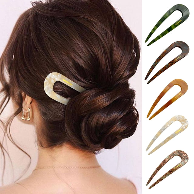 DPTALR Épingle à Cheveux en Forme de U pour Femmes avec un Sens Haut de Gamme de Style Rétro et Élégante, Épingles à Cheveux en Forme de U Chaudes pour Femmes
