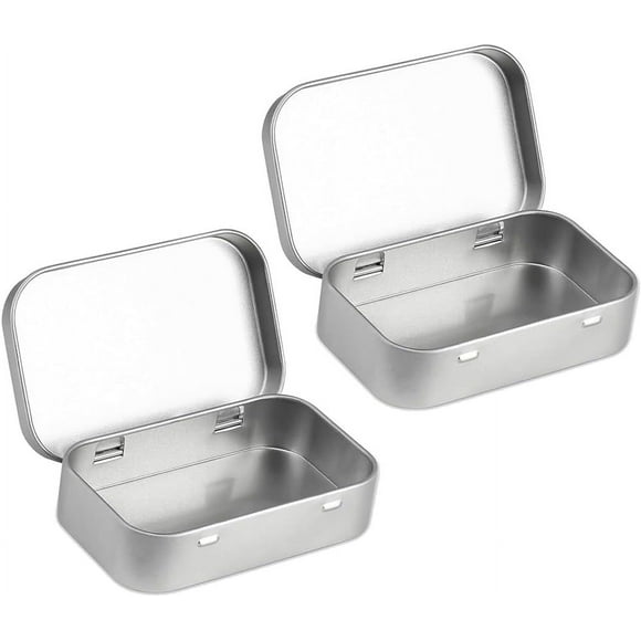 EcoNesxp 2-pack small storage box with lid 2-pack small storage box with lid easy to use silver 2-pack small storage box with lid rectangular small tin box metal box small tin box with lid household