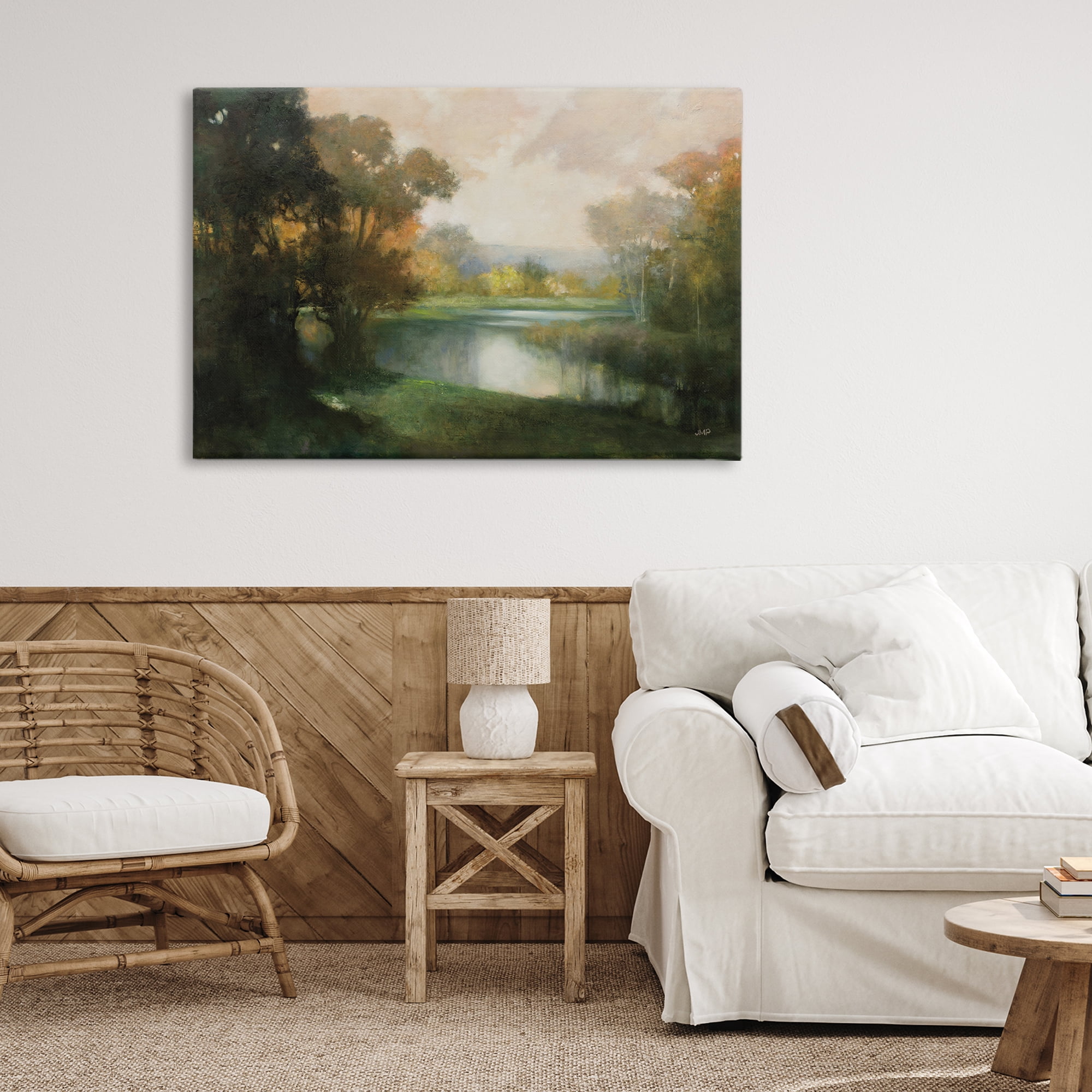 Stupell Industries Lakeside Morning in Autumn Light Canvas Wall Art, design by Julia Purinton
