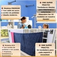 thumbnail image 2 of Tendedero Plegable, Retráctil, Modelo Económico, para tendido y Secado de Ropa. Fácil Instalación, Tendedero para Ropa, Balcón, Patio, Terraza (3 Líneas con cordón), 2 of 8