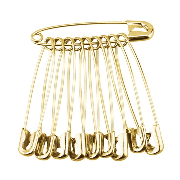 Monstrate 50 Uds. De alfileres de seguridad, agujas de coser DIY elásticas de Metal, alfileres de costura portátiles para manualidades, 6x27mm Tela de costura y artesanía oro 7*32mm
