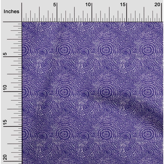 oneOone Polyester Lycra Royal Blue Fabric Floral Block Sewing Craft Projects Fabric Prints By Yard 56 Inch Wide