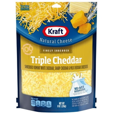 Kraft Finely Shredded Triple Cheddar Shredded Cheese, 8oz (Refrigerated)
