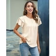 thumbnail image 5 of Women Dressy Casual Tops Business Work Blouses Summer Shirts Short Sleeve Crew Neck Outfits XXL, 5 of 8