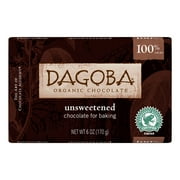 Dagoba Organic Chocolate Unsweetened Dark Chocolate Baking Bar  Case of 10  6 oz.