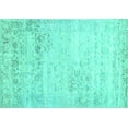 thumbnail image 1 of Ahgly Company Machine Washable Indoor Rectangle Abstract Turquoise Blue Contemporary Area Rugs, 3' x 5', 1 of 4