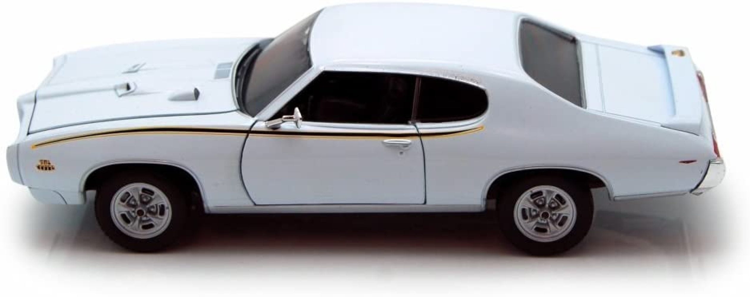 1969 Pontiac GTO COUPE DIE-CAST CAR 1:24 scala Welly 8 pollici Bianco 