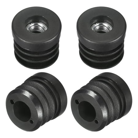 

4Pcs Round Black Tube Inserts with M8Thread for 25mm/0.98 OD Round Tube