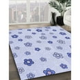 thumbnail image 3 of Ahgly Company Machine Washable Indoor Round Transitional Lavender Blue Area Rugs, 3' Round, 3 of 7