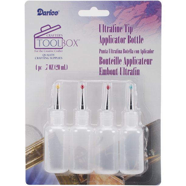 Darice Ultrafine Tip Applicator Bottles 4/Pkg20ml