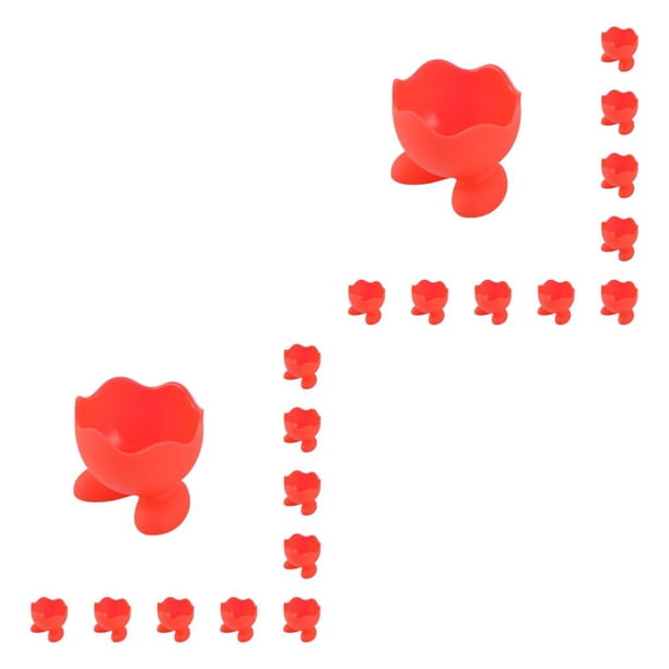 Seitruly 10 Unids Estante de Almacenamiento Esponja Puff de Silicona Soporte de Secado de Maquillaje Duradero Organizador de Soporte Accesorios Rojo 2piezas