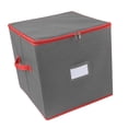thumbnail image 1 of Luzkey Christmas Ornament Storage Box Christmas Storage Container 64 Slots Protective Preserve Zippered Closure Storage Organization Gray, 1 of 8
