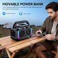 thumbnail image 3 of Bluetooth Speaker Wireless, 100W Loud Outdoor Speaker with Deep Bass, IPX7 Waterproof Floatable, 20H Playtime, Wireless Charging, TWS Pairing, RGB Light, Portable Speaker for Work, Garage, Travel - B, 3 of 9