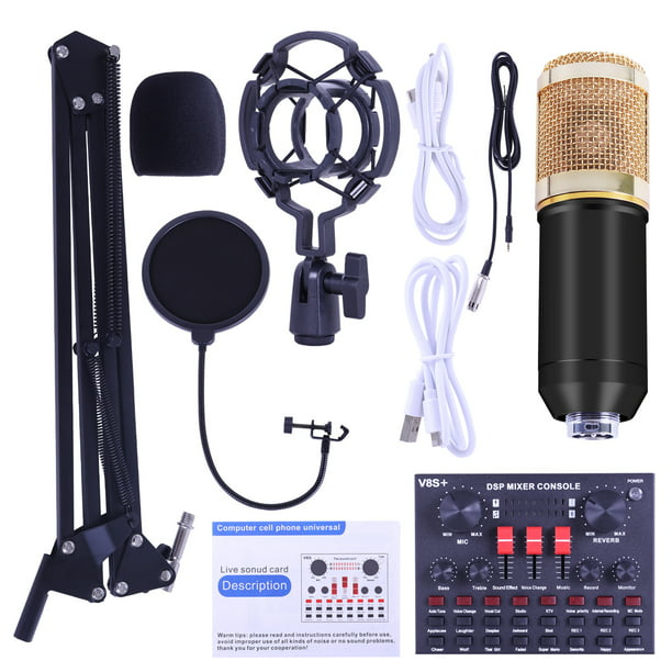Podcast Equipment Bundle, Homemart BM-800 Mic Kit with Live Sound Card ...