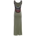 thumbnail image 2 of FashionOutfit Women's Solid Low Aztec Printed Back Sleeveless Maxi Dress, 2 of 3