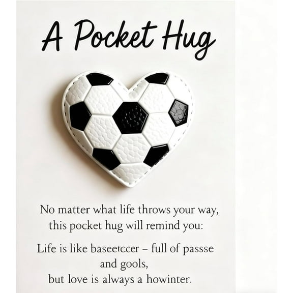 Football Pocket Hug with Gift Card - Charming Heart-Shaped Soccer Hug Pocket,  Gift for Football Lovers, Sports Enthusiasts, Friends
