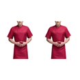 thumbnail image 2 of Wosthever Uniforme de Chef, delantal de cocina de manga corta, doble botonadura con bolsillos delanteros, trajes, camisas ventiladas para hombres Type1 NO1, 2 of 6