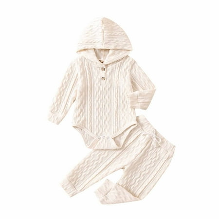

YWDJ 0-18 Months Boys Girls Outfit Set Fall Spring Hooded d Jumpsuit Climbing Suit Fart Jacket Khaki Jacket Beige 0-3 Months
