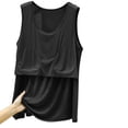 thumbnail image 4 of Besolor Womens Pajama Tank Tops Front Pleated Crewneck Sleeveless Shirts Lightweight Casual Loose Comfy Sleepwear Tee Tanks, 4 of 5