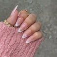 thumbnail image 3 of Pink water drop almond nail patch Cute wind cut nail patch fake nail enhancement (24PCS), 3 of 6