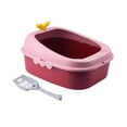 thumbnail image 4 of Toilette pour Chat Bac à Litière Semi-Fermé pour Animaux de Compagnie Rose, 4 of 9