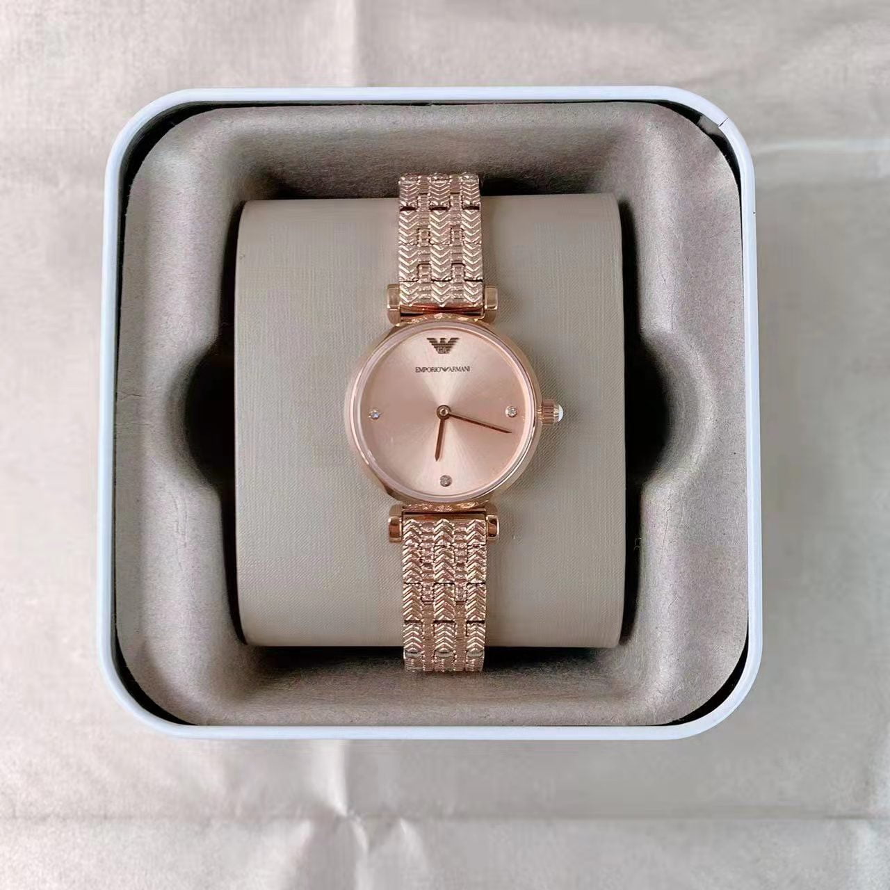 Emporio Armani AR11342 Two-Hand Rose Gold-Tone Stainless Steel Watch -  Walmart.com