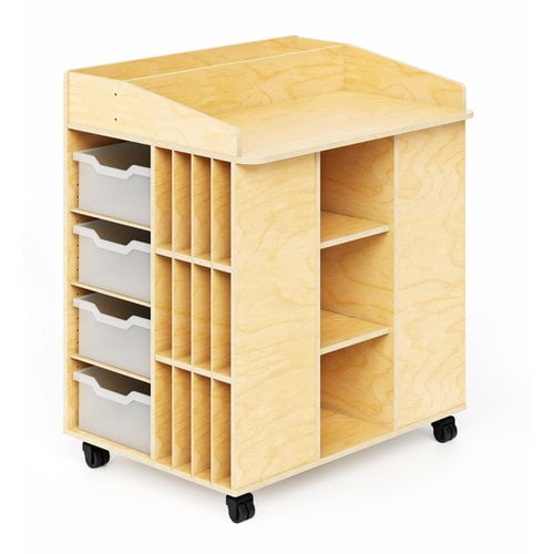 Whitney Brothers Portable 4 Compartment Teaching Cart with Casters