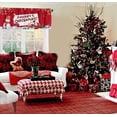 thumbnail image 2 of Santa Claus Sleigh Deer Kitchen Curtain Valance 52x18inch with Rod Pocket Half Short Red Father Christmas Laundry Cutain Topper Window Valance, 2 of 6