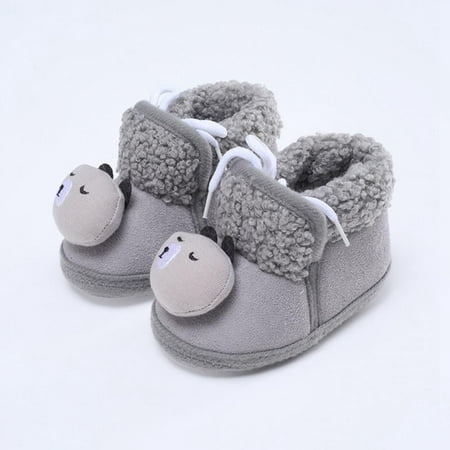 

Infant Baby Boys Girls Slippers Cozy Fleece Booties Soft Bottom Warm Cartoon Socks Newborn Crib Shoes