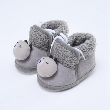 

Infant Baby Boys Girls Slippers Cozy Fleece Booties Soft Bottom Warm Cartoon Socks Newborn Crib Shoes