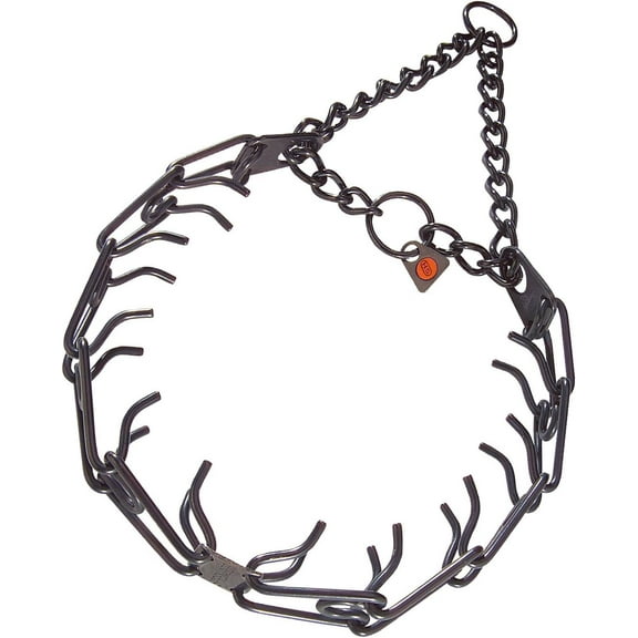 Herm Sprenger Black Stainless Steel Prong Collar for Dogs 3.2mm 23in (58 cm) with O Ring