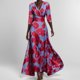 thumbnail image 1 of Delliss Vestidos elegantes de verano para mujer Vestidos hasta el tobillo para mujer Vestidos de moda con manga en el codo Vestidos largos con estampado de dama con manga Rosa fuerte M,Purple,L, 1 of 6
