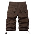 thumbnail image 3 of Chiccall Mens Cargo Shorts with 6 Pockets Cotton Hiking Shorts Casual Summer Button Zipper Work Shorts, 3 of 5