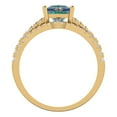 thumbnail image 4 of Clara Pucci 14K Yellow Gold 3.4 Synthetic Blue Moissanite Engraveable Engagement Ring + Wedding Band Set, 4 of 7